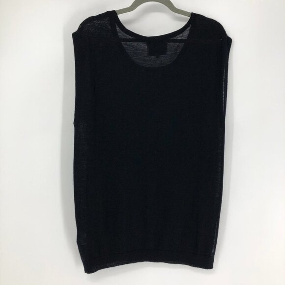 3.1 Phillip Lim Merino & Cashmere Blend Black Sleeveless Tunic size S *flaw* - Picture 2 of 15